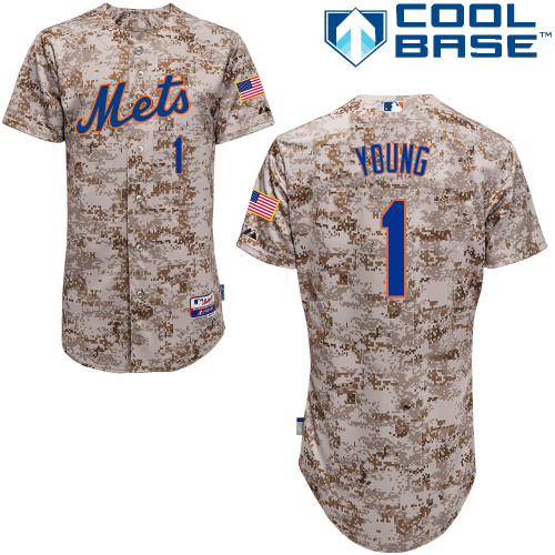 Chris Young #1 Youth Baseball Jersey-New York Mets Authentic Alternate Camo Cool Base MLB Jersey